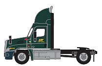 Trainworx 4259302 N Scale Freightliner Cascadia Raised-Roof 2-Axle Semi Tractor - Assembled -- ABF 2 (green, gray, yellow)
