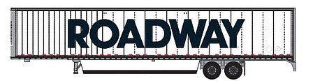 Trainworx 4538405 N Scale Hyundai 53' Dry Van Semi Trailer with Skirts - Assembled -- Roadway 2 (white, black, Billboard Block Lettering)
