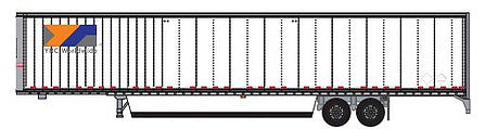Trainworx 4539001 N Scale Hyundai 53' Dry Van Semi Trailer - Assembled -- YRC Worldwide 1 (white, orange, blue, gray)