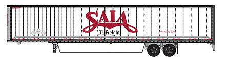 Trainworx 4539201 N Scale Hyundai 53' Dry Van Semi Trailer with Skirts - Assembled -- Saia 1 (white, red)