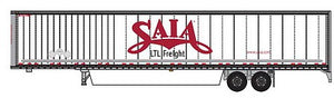 Trainworx 4539202 N Scale Hyundai 53' Dry Van Semi Trailer with Skirts - Assembled -- Saia 2 (white, red)