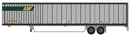 Trainworx 4539303 N Scale Hyundai 53' Dry Van Semi Trailer with Skirts - Assembled -- ABF 3 (gray, green, yellow, Logo in Upper Front)