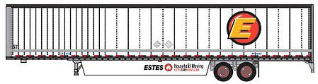 Trainworx 4539405 N Scale Hyundai 53' Dry Van Semi Trailer - Assembled -- Estes 3 (white, yellow, red, Circle E Logo)
