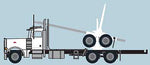 Trainworx 47982 N Scale Peterbilt 379 Log Truck with Trailer - Assembled -- White, Black