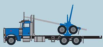 Trainworx 47984 N Scale Peterbilt 379 Log Truck with Trailer - Assembled -- Blue, Black