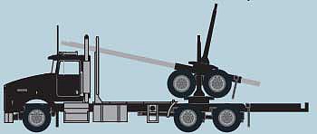 Trainworx 48081 N Scale Kenworth T800 Log Truck with Trailer - Assembled -- Black