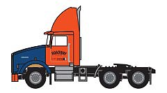 Trainworx 4808401 N Scale Kenworth T800 2-Axle Semi Tractor - Assembled -- Roadway 1 (blue, orange)
