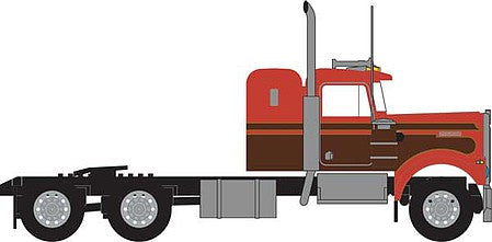 Trainworx 49033 N Scale 1970s Kenworth W900 Seminole Tractor w/36" Sleeper Cab - Assembled -- Orange Brown