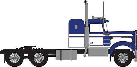 Trainworx 49034 N Scale 1970s Kenworth W900 Seminole Tractor w/36" Sleeper Cab - Assembled -- Blue White