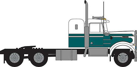 Trainworx 49035 N Scale 1970s Kenworth W900 Seminole Tractor w/36" Sleeper Cab - Assembled -- White Green