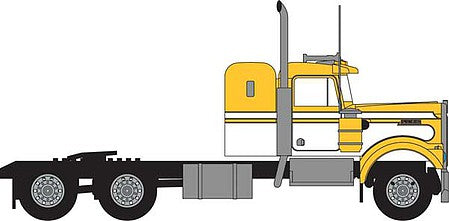 Trainworx 49036 N Scale 1970s Kenworth W900 Seminole Tractor w/36" Sleeper Cab - Assembled -- Yellow White