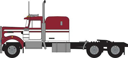 Trainworx 49042 N Scale 1970s Kenworth W900 Seminole Tractor w/60" VIT Sleeper Cab - Assembled -- Red, White
