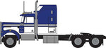 Trainworx 49044 N Scale 1970s Kenworth W900 Seminole Tractor w/60" VIT Aerodyne Sleeper Cab - Assem -- Blue, White