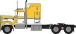 Trainworx 49046 N Scale 1970s Kenworth W900 Seminole Tractor w/60" VIT Aerodyne Sleeper Cab - Assem -- Yellow, White