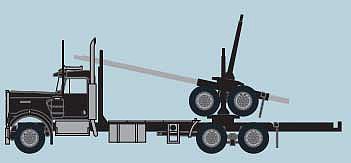 Trainworx 49081 N Scale Kenworth W900 Log Truck with Trailer - Assembled -- Black