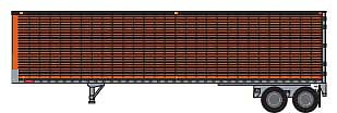 Trainworx 6026401 N Scale 1960s-1980s 40' Corrugated Van Trailer - Assembled -- Schneider (1960s-1980s, orange, black)