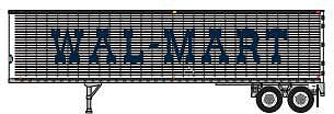 Trainworx 6028401 N Scale 1960s-1980s 40' Corrugated Van Trailer - Assembled -- Walmart (1960s-1980s, white, blue)