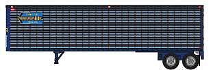 Trainworx 6028801 N Scale 1960s-1980s 40' Corrugated Van Trailer - Assembled -- Werner (1960s-1980s, blue)