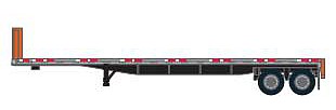 Trainworx 6066401 N Scale 1990s Flatbed Trailer - Assembled -- Schneider (1990s-2020, aluminum)