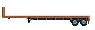 Trainworx 6066402 N Scale 1960s-1990s Flatbed Trailer - Assembled -- Schneider (1960s-1990s, orange)