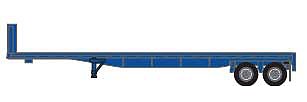 Trainworx 6068801 N Scale 1960s-1990s Flatbed Trailer - Assembled -- Werner (1960s-1990s, blue)