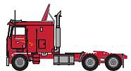 Trainworx 6100901 N Scale 1970s-1980s Kenworth K100 Semi Tractor - Assembled -- CR England (Mid-1970s-80s, red)