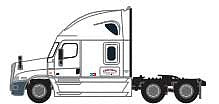 Trainworx 6250501 N Scale 2000s Freightliner Cascadia Raised Roof Tractor - Assembled -- Central Refrigerated (2000s, white, red)