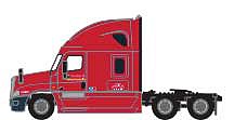 Trainworx 6254301 N Scale 2000s Freightliner Cascadia Raised Roof Tractor - Assembled -- Knight (2007, blue, red)