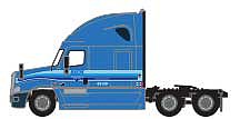 Trainworx 6254802 N Scale 2000s Freightliner Cascadia Raised Roof Tractor - Assembled -- Marten (2007, medium blue)
