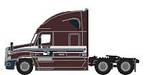 Trainworx 6254804 N Scale 2000s Freightliner Cascadia Raised Roof Tractor - Assembled -- Marten (2007, black cherry)