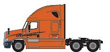 Trainworx 6256402 N Scale 2000s Freightliner Cascadia Raised Roof Tractor - Assembled -- Schneider (2007, orange)