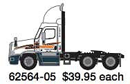 Trainworx 6256405 N Scale 2000s Freightliner Cascadia Day-Cab Tractor - Assembled -- Schneider (2007, white, orange, Intermodal)