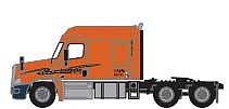 Trainworx 6256407 N Scale 2000s Freightliner Cascadia Mid-Roof Tractor - Assembled -- Schneider (2007, orange, black, Bulk Carrier)