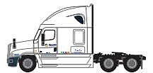 Trainworx 6257601 N Scale 2000s Freightliner Cascadia Raised Roof Tractor - Assembled -- Swift (2017 scheme, white, yellow)