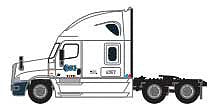 Trainworx 6258803 N Scale 2000s Freightliner Cascadia Raised Roof Tractor - Assembled -- Werner (2007 Common Scheme, white)