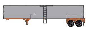Trainworx 6416402 N Scale 1960s-1990s Tank Trailer - Assembled -- Schneider (1960s-1990s, silver, orange)
