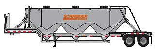 Trainworx 6426401 N Scale 1990s Dry Bulk Pneumatic Trailer - Assembled -- Schneider (1990s, silver, orange)