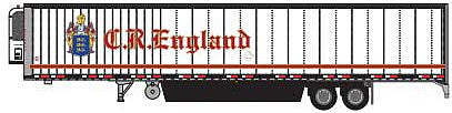 Trainworx 6530901 N Scale 2000s 53' Reefer Trailer - Assembled -- CR England 25951 (2000s Common Scheme, white, red, blue)