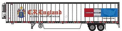 Trainworx 6530903 N Scale 2000s 53' Reefer Trailer - Assembled -- CR England 19134 (2000s, white, red, blue, Global Transportation)