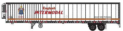 Trainworx 6530908 N Scale 1990s 53' Reefer Trailer - Assembled -- CR England 30047 (1990s, white, red, blue, Intermodal)