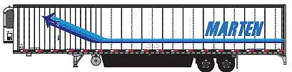 Trainworx 6534801 N Scale 2000s 53' Reefer Trailer - Assembled -- Marten 18468 (2000s, white, blue)