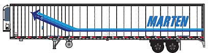 Trainworx 6534805 N Scale 1990s 53' Reefer Trailer - Assembled -- Marten 14903 (1990s, white, blue, Intermodal)