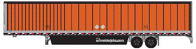Trainworx 6536402 N Scale 2010s 53' Reefer Trailer - Assembled -- Schneider 188848 (2010, orange, black)
