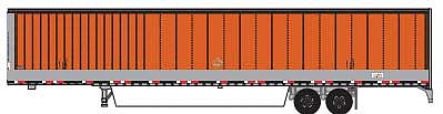 Trainworx 6536404 N Scale 2010s 53' Dry Van Trailer - Assembled -- Schneider 4 (orange, silver)