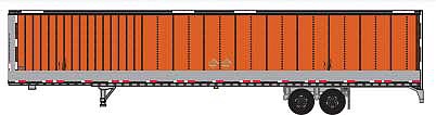 Trainworx 6536406 N Scale 1990s 53' Van Trailer - Assembled -- Schneider 944653 (1990s, orange, silver, black)