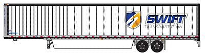Trainworx 6537602 N Scale 2017 53' Van Trailer - Assembled -- Swift 182913 (2017 Scheme, white, blue, gold, Shield Logo)