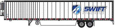 Trainworx 6537603 N Scale 2017 53' Reefer Trailer - Assembled -- Swift 20074 (2017 Scheme, white, blue, gold, Shield Logo)