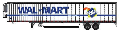 Trainworx 6538403 N Scale 2000s 53' Reefer Trailer - Assembled -- Walmart Sams Club 300833 (2000s, white, blue, green)