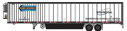 Trainworx 6538807 N Scale 2000s 53' Reefer Trailer - Assembled -- Werner (2000s, white, yellow, blue, Intermodal Logo)