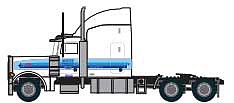 Trainworx 6794802 N Scale 1987-2000s Peterbilt 379 Tractor - Assembled -- Marten (1987-2000s, white, blue)
